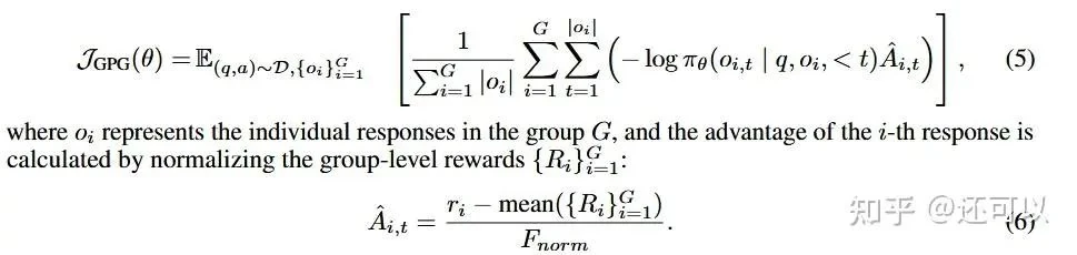 A chart showing the performance impact of removing certain terms in policy optimization formulas.
