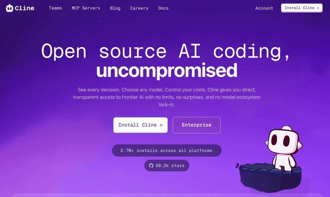 Cline autonomous coding agent interface with multi-step plan and approval system