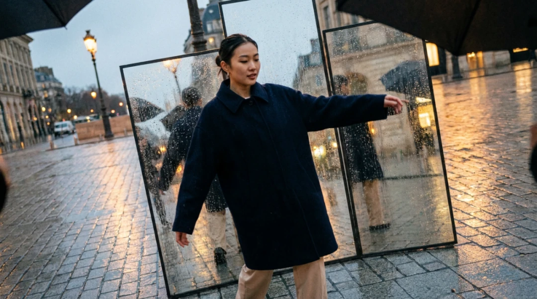 Cyberpunk street photography style image generated by Nano Banana Pro showing neon-lit urban scene with dramatic lighting and reflections