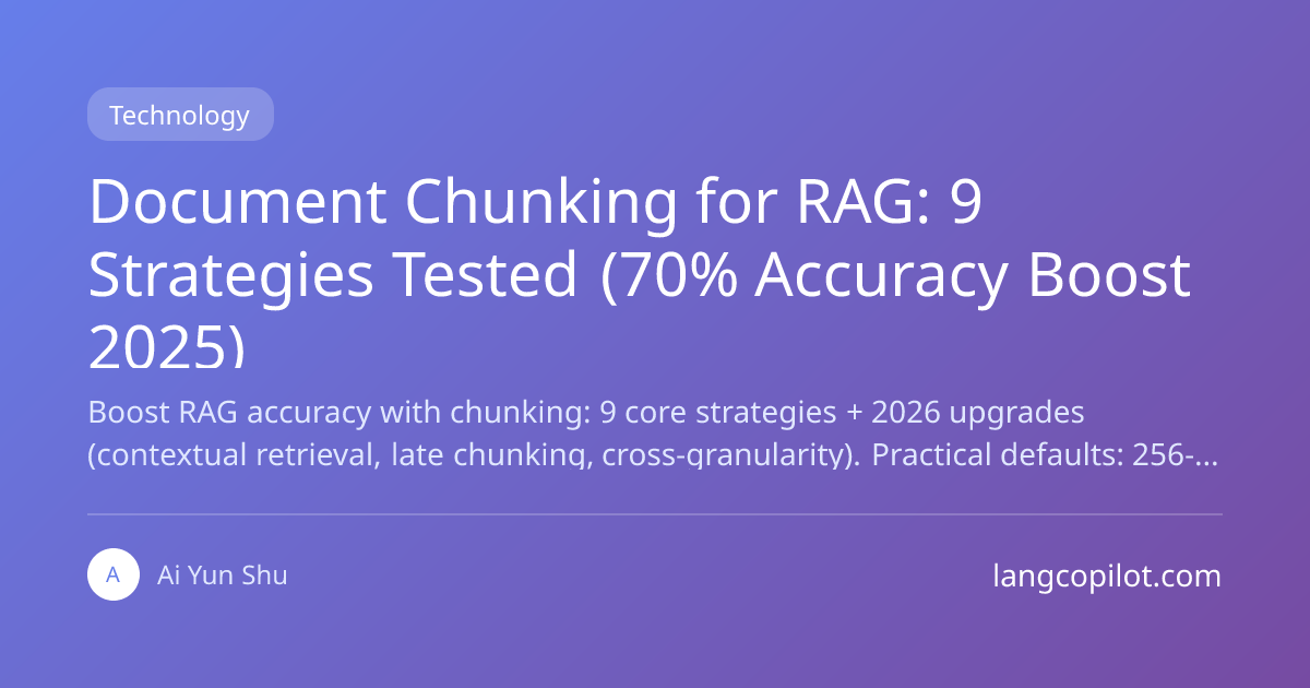 Document Chunking for RAG: 9 Strategies Tested (70% Accuracy Boost 2025 ...